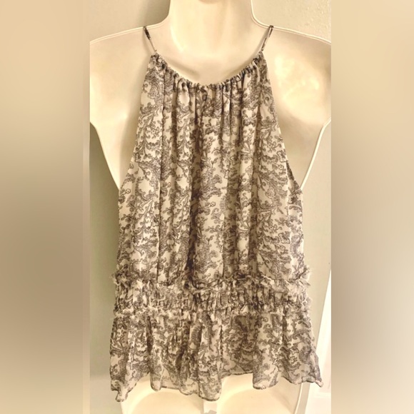 Luxury Silk Anthropologie Joie Gray Halter Top Lined Women’s S Small 4 6 8 - Picture 3 of 5